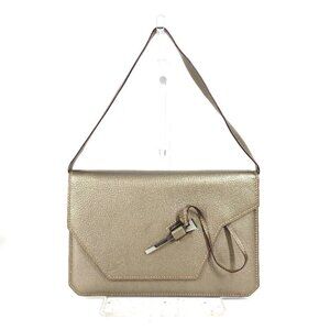 HERMES 2005 Envelope Shoulder Bag Handbag Accessory Pouch Chevre Gold